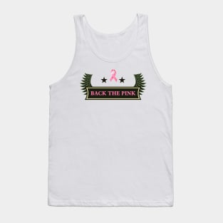 Back the pink breast cancer awareness Military tag Tank Top